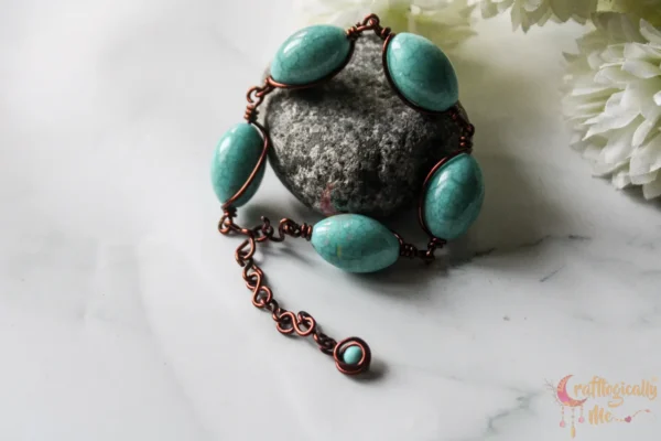 Turquoise blue marquee bead bracelet