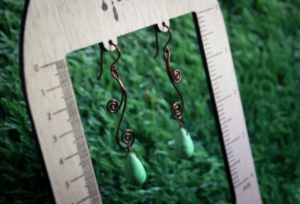 Long Swirl Drop Earrings - Image 3