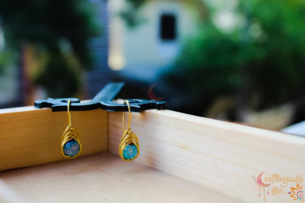 Agate Herringbone bead earrings