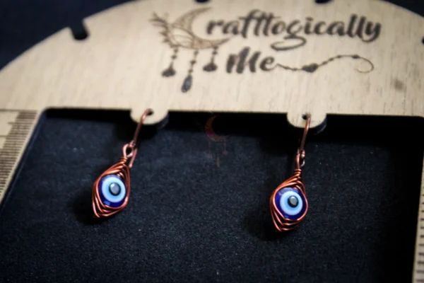 Evil eye Double Herringbone earrings - Image 2