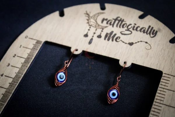 Evil eye Double Herringbone earrings