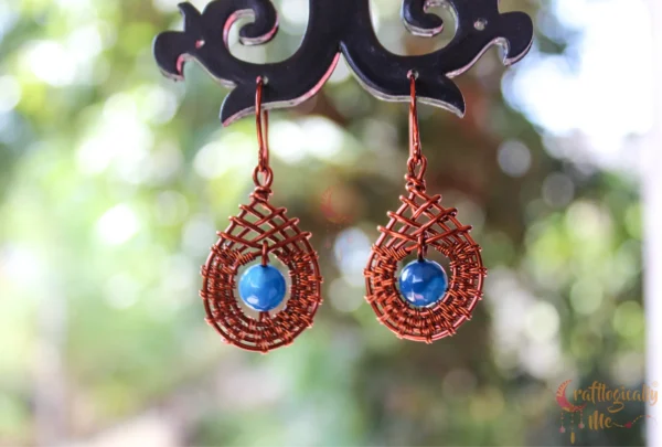 Wire Weave Criss-cross earrings - Image 4