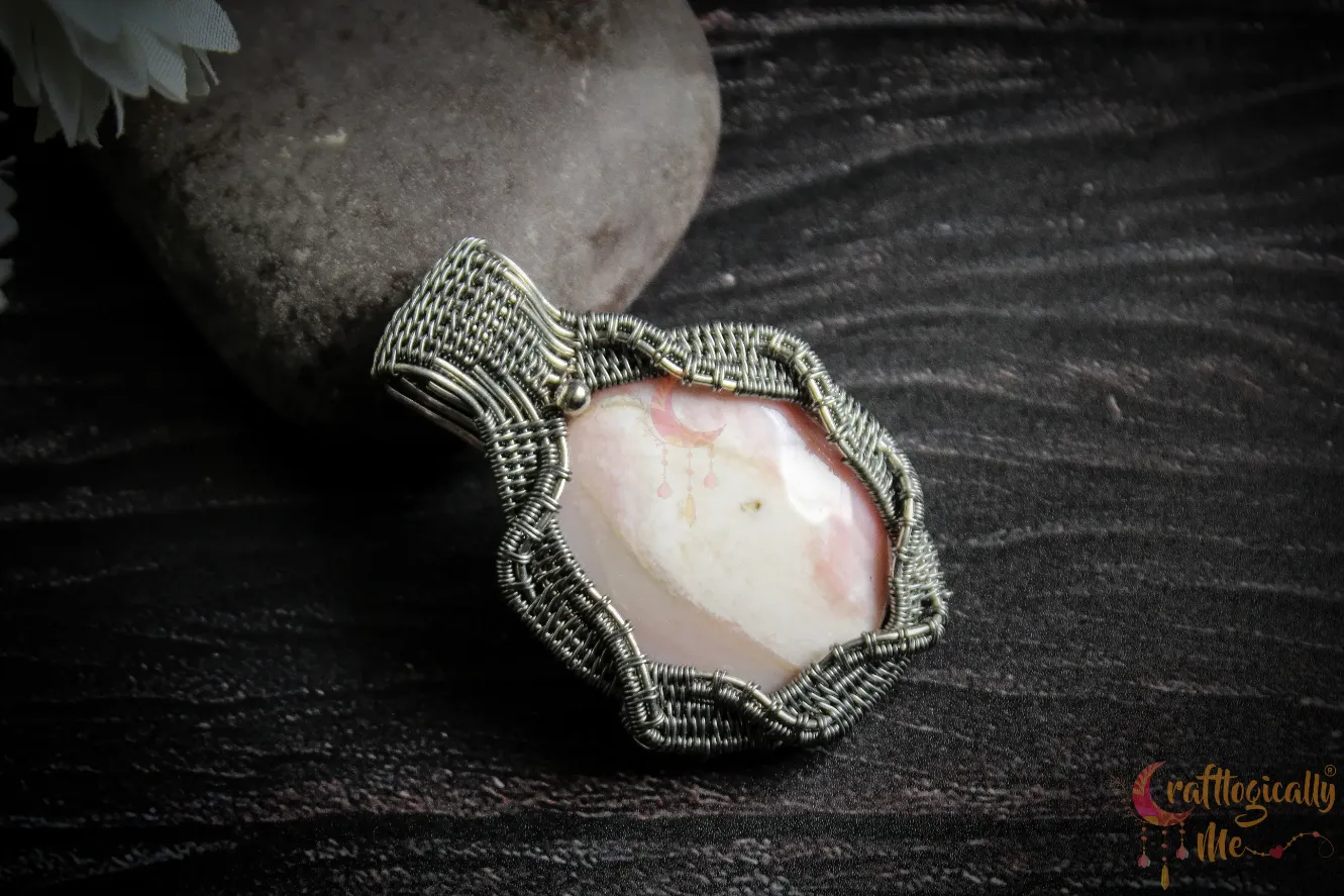 Rose opal stone crisscross wrap