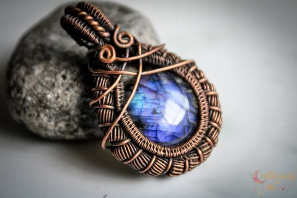 Blue Labradorite double coiled wrap - Image 3