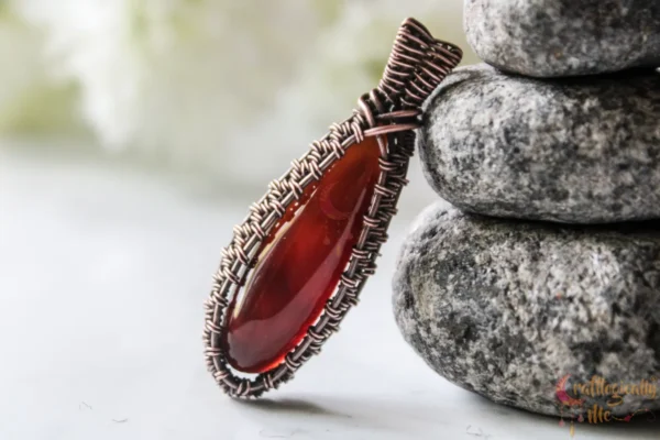 Agate Oxidized copper wrap