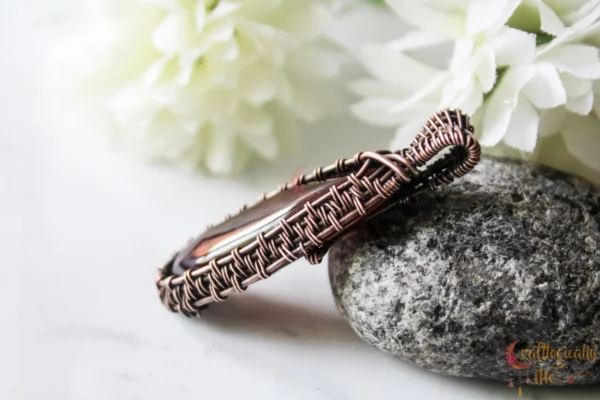 Agate Oxidized copper wrap - Image 2
