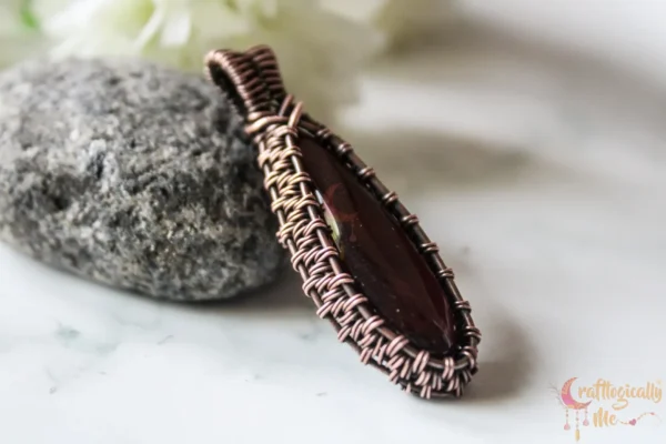 Agate Oxidized copper wrap - Image 3