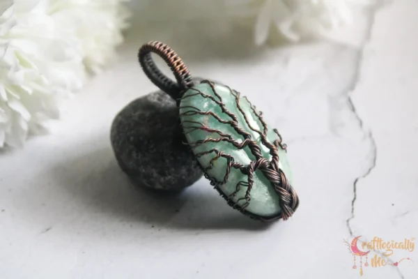 Amazonite braided tree wrap