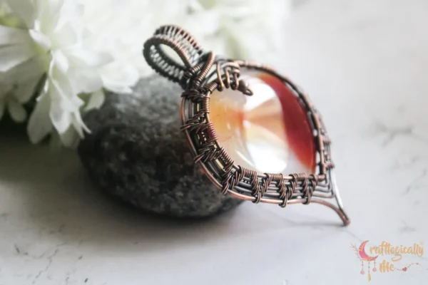 Carnelian Agate Heart Wrap Pendant - Image 3