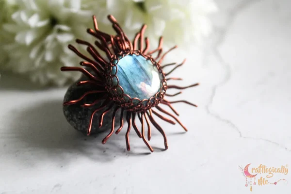 Blue Flash Labradorite Sun Pendant