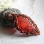 Red Synthetic stone Lotus Criss Cross Wrap