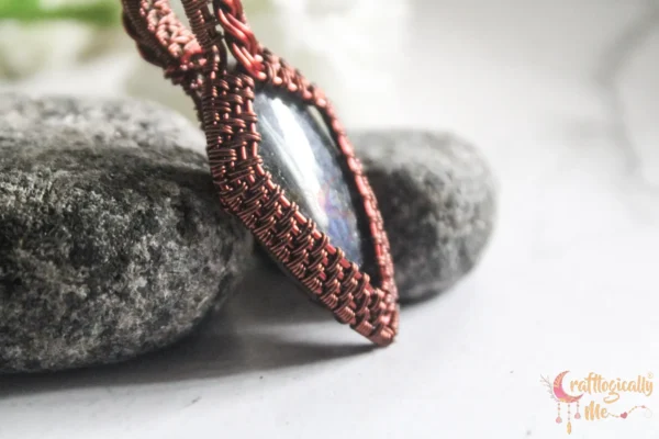 Blue Labradorite diamond frame wrap - Image 4