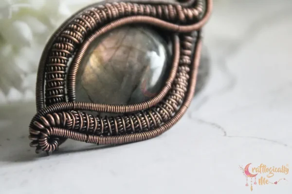 Purple Labradorite Coiled Coil Oval wrap - Image 4