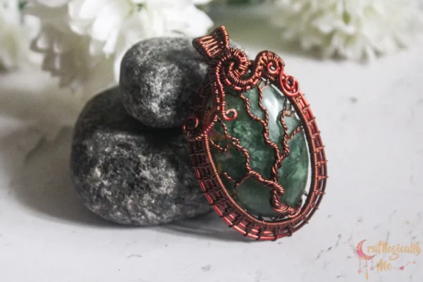 Moss Agate Tree of life framed wrap