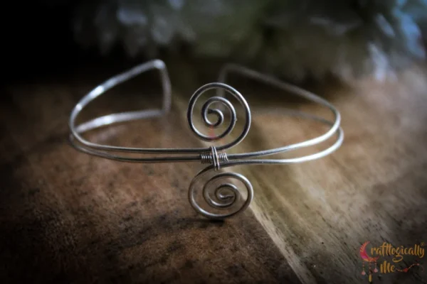 Silver Swirly bracelet adjustable cuff - Image 4