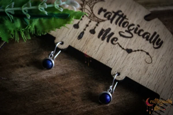 Silver Sodalite bead wrap earrings - Image 4