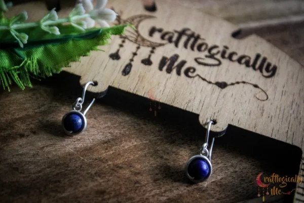 Silver Sodalite bead wrap earrings - Image 2