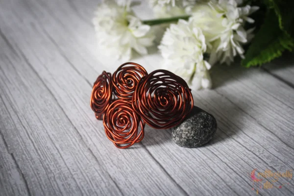 Rose bouquet bracelet cuff