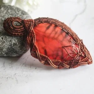 Lotus Wire Jewelry – Handcrafted Elegance Inspired by Nature 2 Red Synthetic stone Lotus Criss Cross Wrap