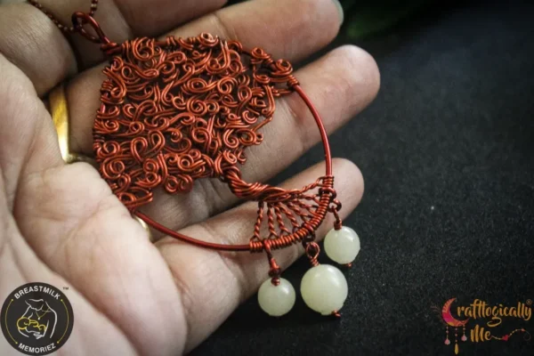 Swirly Tree of life with breastmilk drop of love pendant - Image 5