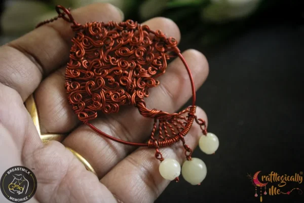 Swirly Tree of life with breastmilk drop of love pendant - Image 6