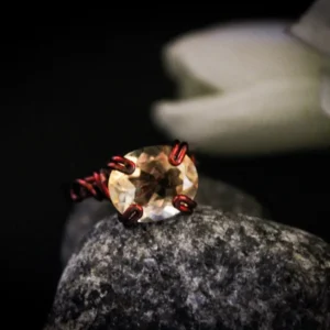 Citrine faceted stone prong ring